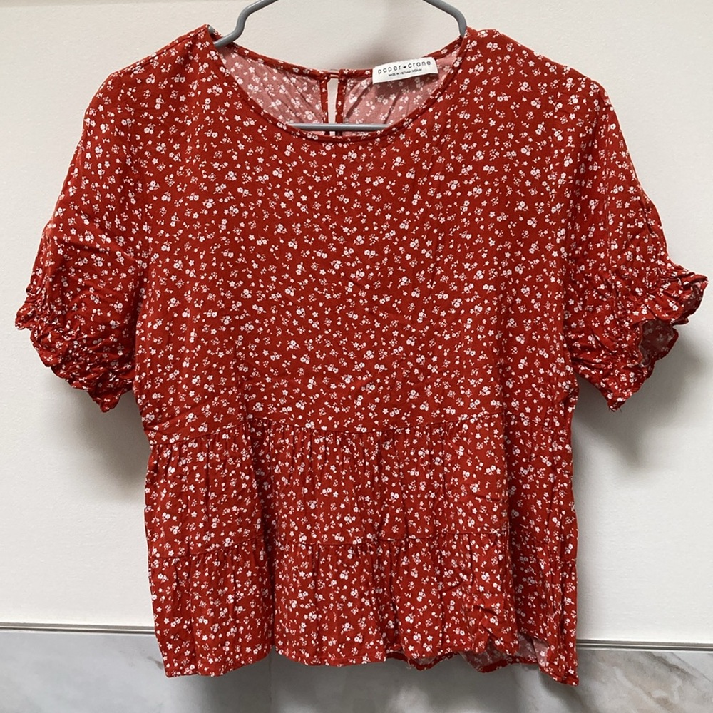 Floral Burnt Orange Top